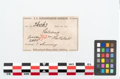 Etikett zu Bronzemelonenarmreif (NHMW-PRAE-026063)